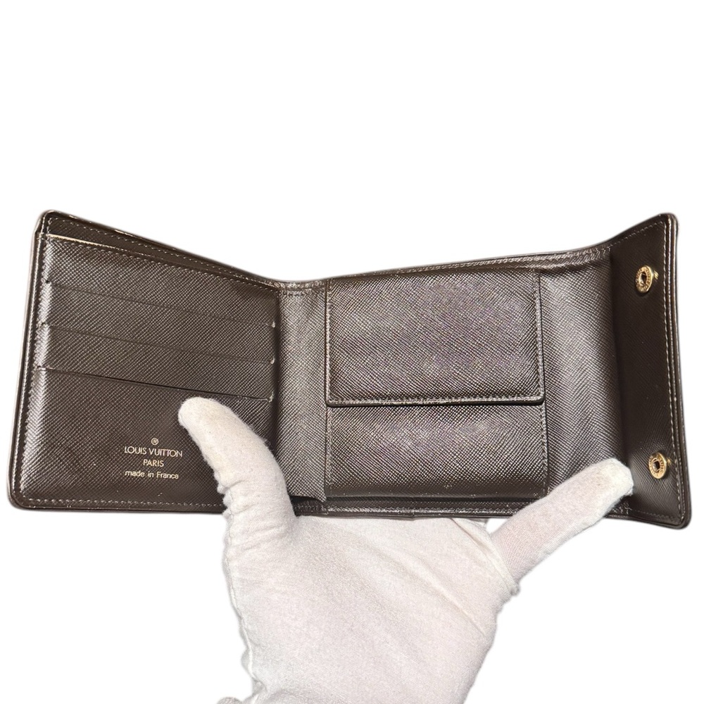 LOUIS VUITTON Mini Lin Compact Wallet Green - Picture 8 of 13
